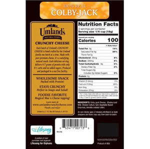 Umland's Crunchy Cheese - Colby Jack - 1.9 oz Re-Sealable Bag (3 Servings)