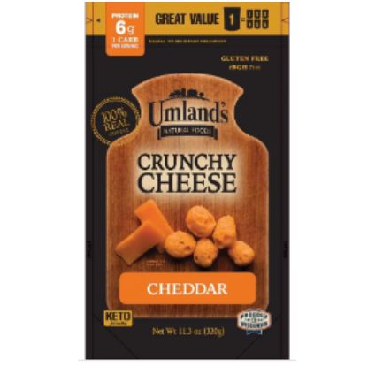 Umland's Crunchy Cheese - Cheddar - 11.3 oz Re-Sealable Bag (18 Servings)