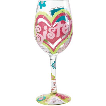 Lolita Sister BFF Made Hand Painted Wine Glass  d'Vine Wine And Gifts