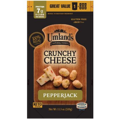 Umland's Crunchy Cheese - Pepper Jack - 11.3 oz Re-Sealable Bag (18 Servings)